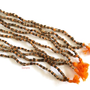 Bulk Tulsi Mala knotted 108 Tulasi Necklace Prayer Mala beads meditation Yoga Wholesale Tulsi japa mala, India Hindu mens mala rough wood