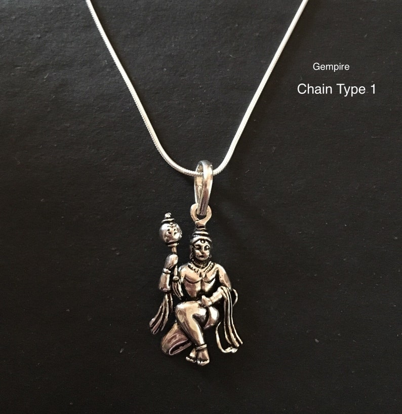 Hanuman Pendant Sterling Silver Lord Hanuman Necklace India Etsy