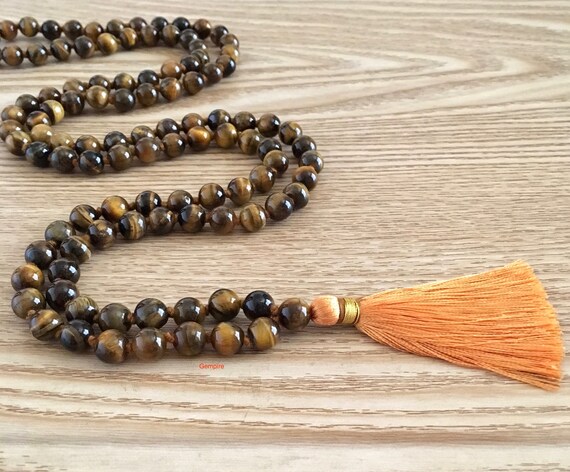 Women Men Natural Stone Turquoise Nepal Clay Tassel Pendant Necklace 8Mm 108 Mala Beads Onyx Tiger Eye Stand Jewelry Women Men Natural Stone Turquoise Nepal Clay Tassel Pendant Necklace 8Mm 108 Mala Beads Onyx Tiger Eye Stand Jewelry