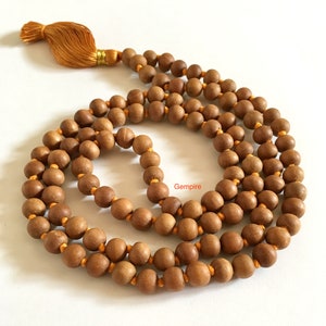 Bulk Sandalwood Mala - 10 Malas - 108 knotted 8 mm Sandalwood Rosary, Sandalwood Mala Necklace, Wood bead mala, 108 meditation Mala Prayer