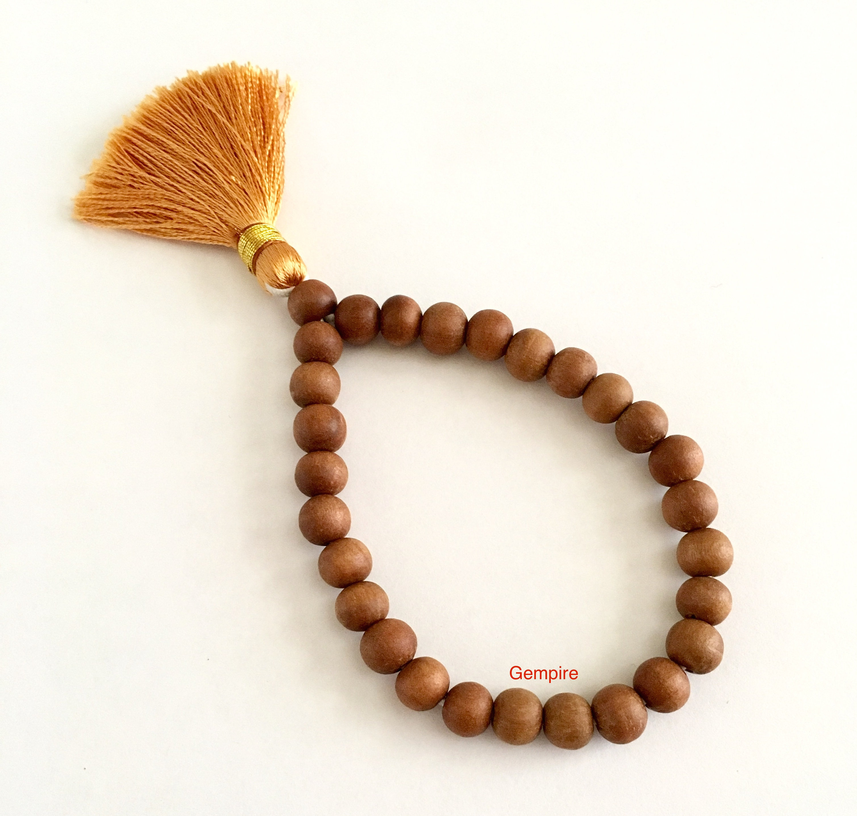 Sandalwood Mala Bracelet 27 Beads Prayer Mala Wrist Rosary India