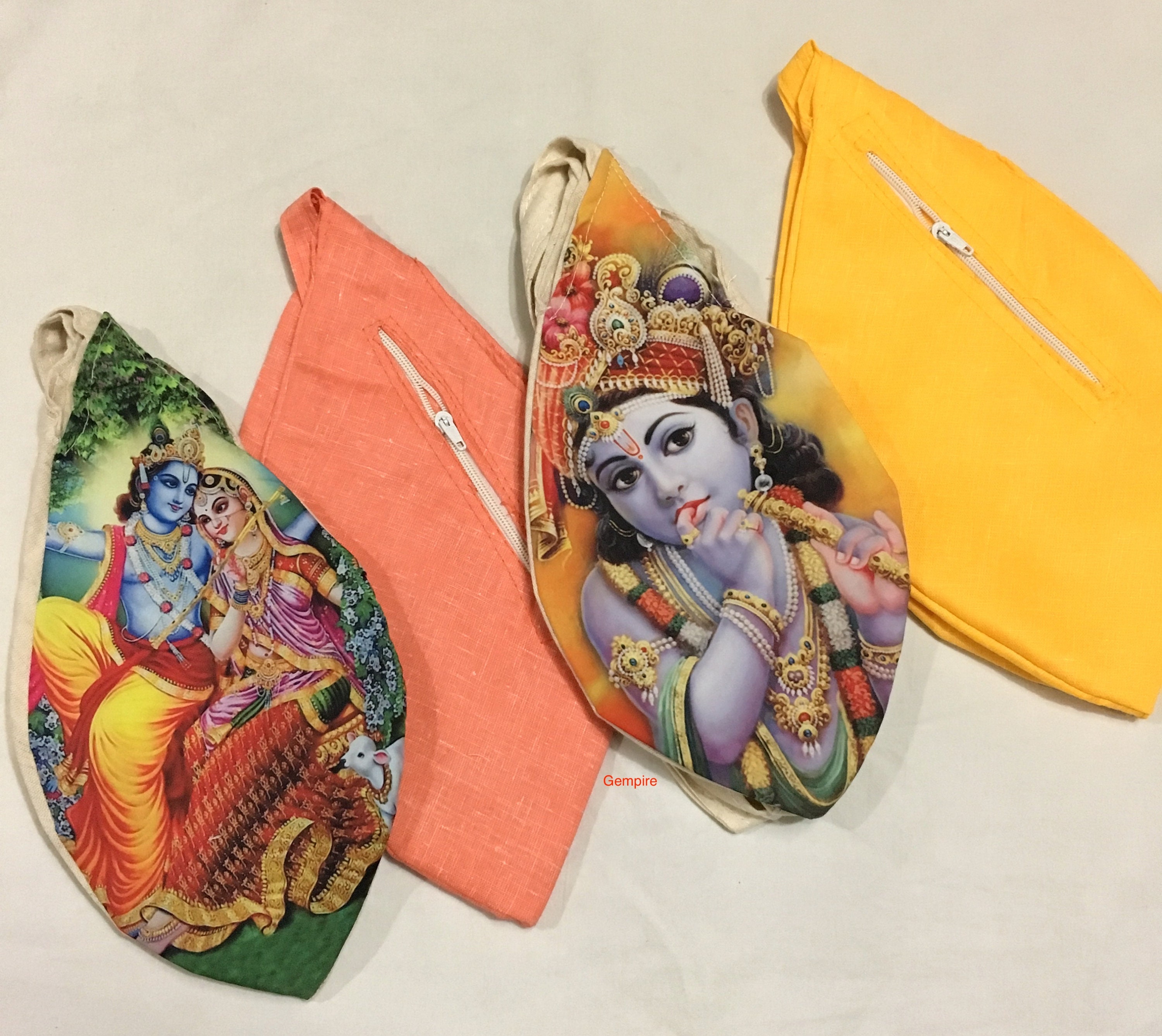 100% Cotton Hare Ram Hare Krishna Printed Jap Mala Jholi Bag –  satvikstore.in