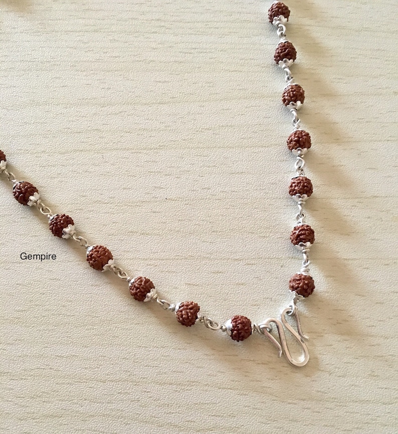 Rudraksha silver chain online Clearance