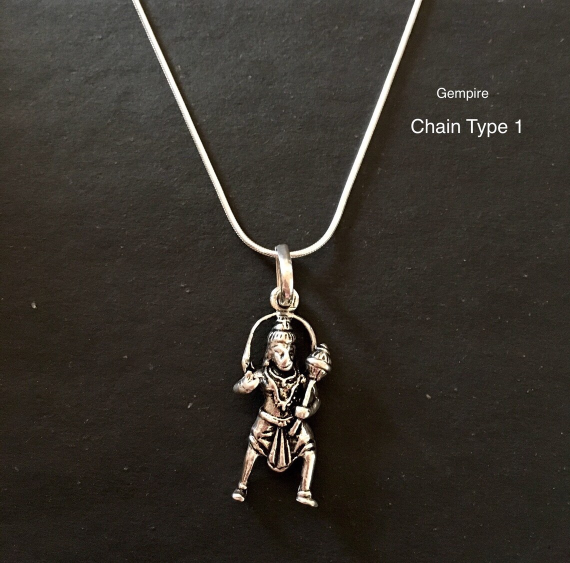 Hanuman Pendant Sterling Silver Oxidised / Lord Hanuman Charm Etsy UK