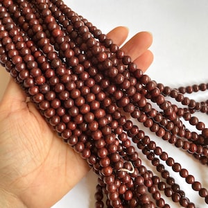 Wood beads 8 mm 5 strands 545 beads, Red Wooden Mala Beads for stringing, Prayer mala beads Wholesale Bulk, Meditation Mala Beads Necklace