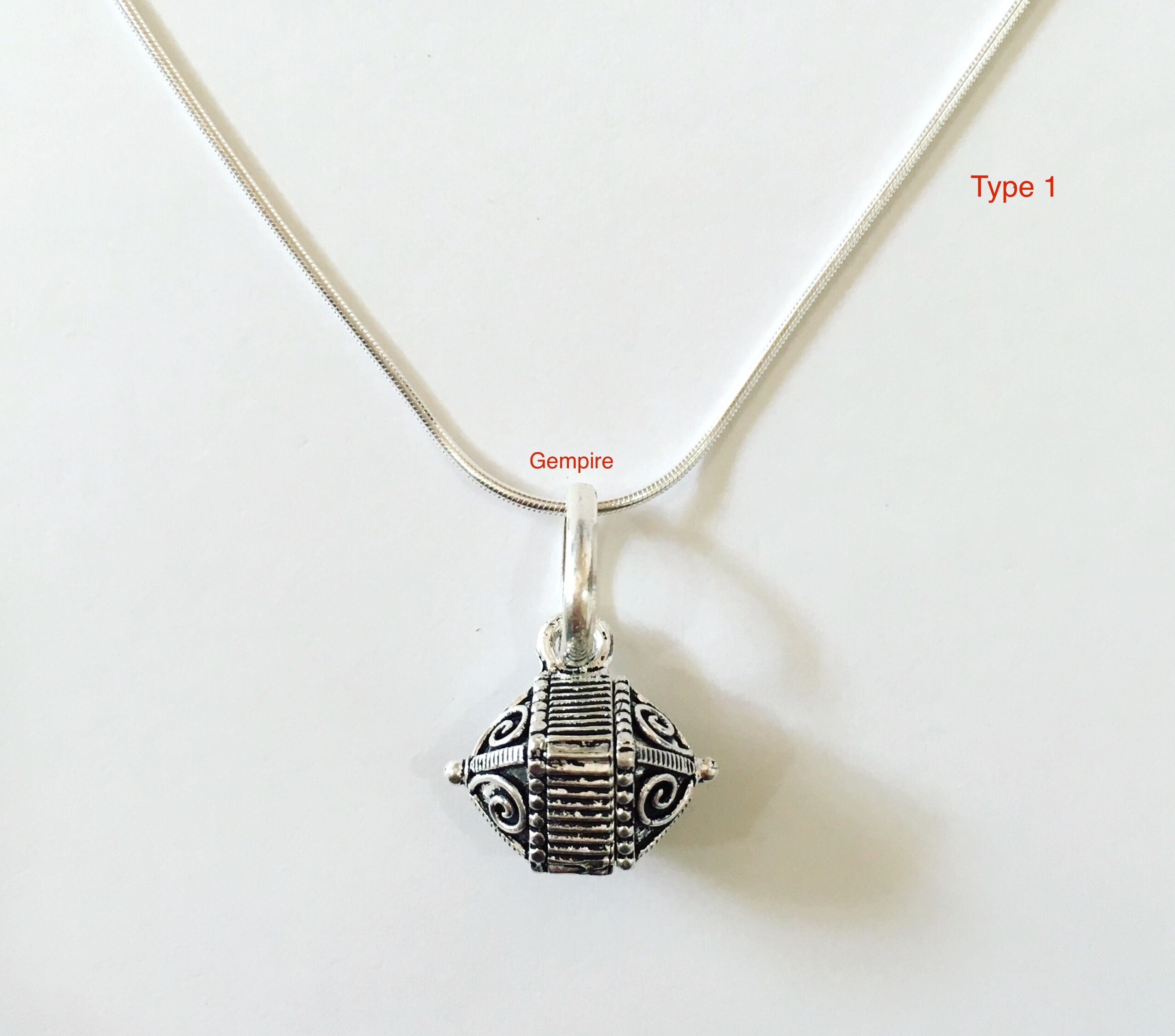 Sterling Silver Locket Charm Pendant Antique Taweez India Etsy