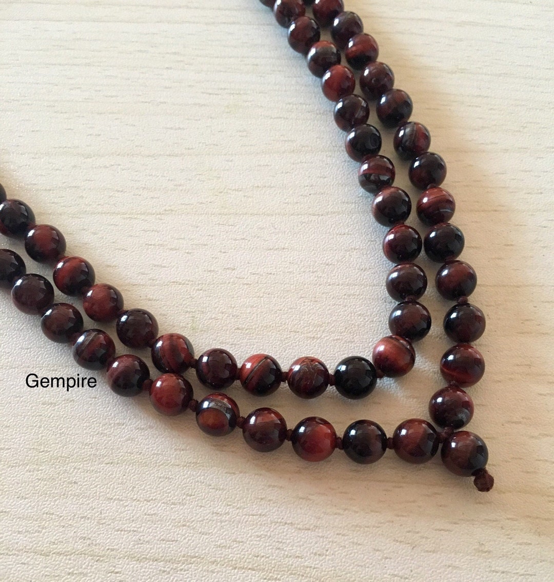 Japamala Tibetano In OCCHIO DI TIGRE - 8mm - Collana Mala 108 - Foto 6