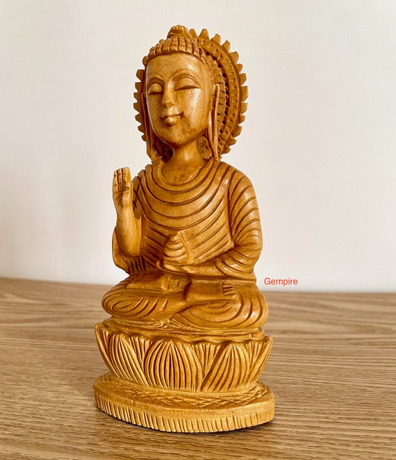 木製 笑顔の仏像 約30cm 彫刻 オブジェ 布袋様