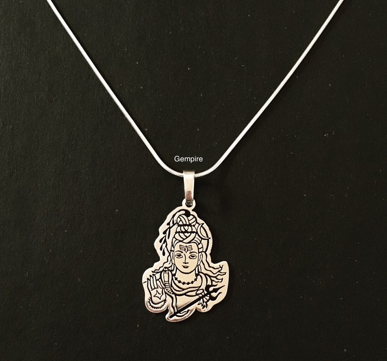 Shiva Pendant Sterling Silver Lord Shiva Necklace Mahakal - Etsy