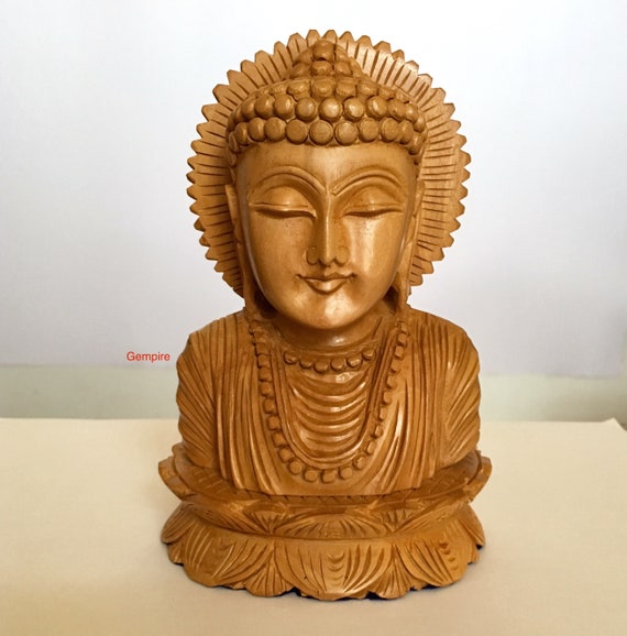 Buddha Statue 6 Wooden Buddha Sculpture Meditation Etsy
