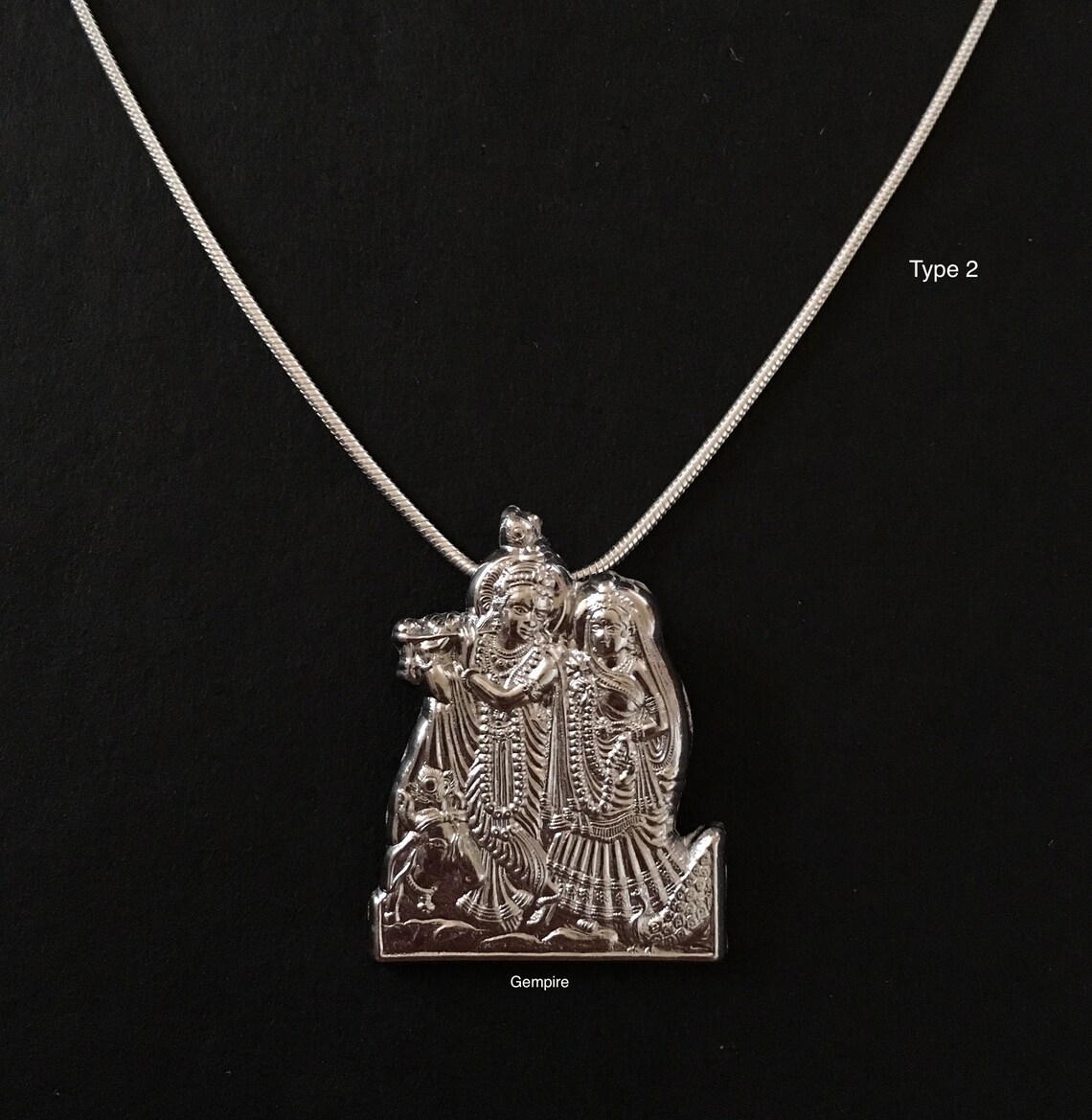 Radha Krishna Pendant Necklace 925 Sterling Silver Krishna Etsy