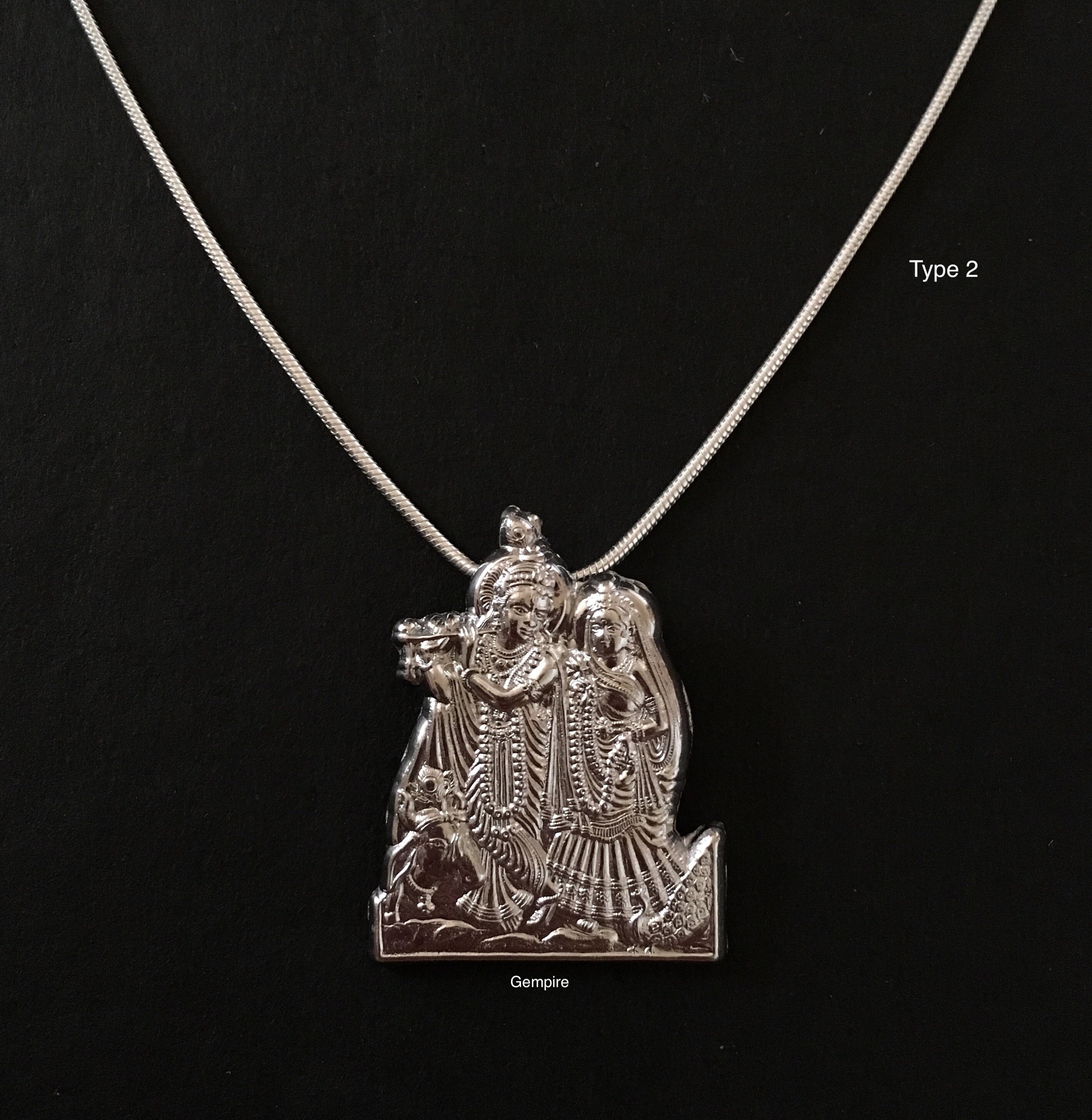 Radha Krishna Pendant Necklace 925 Sterling Silver Krishna Etsy