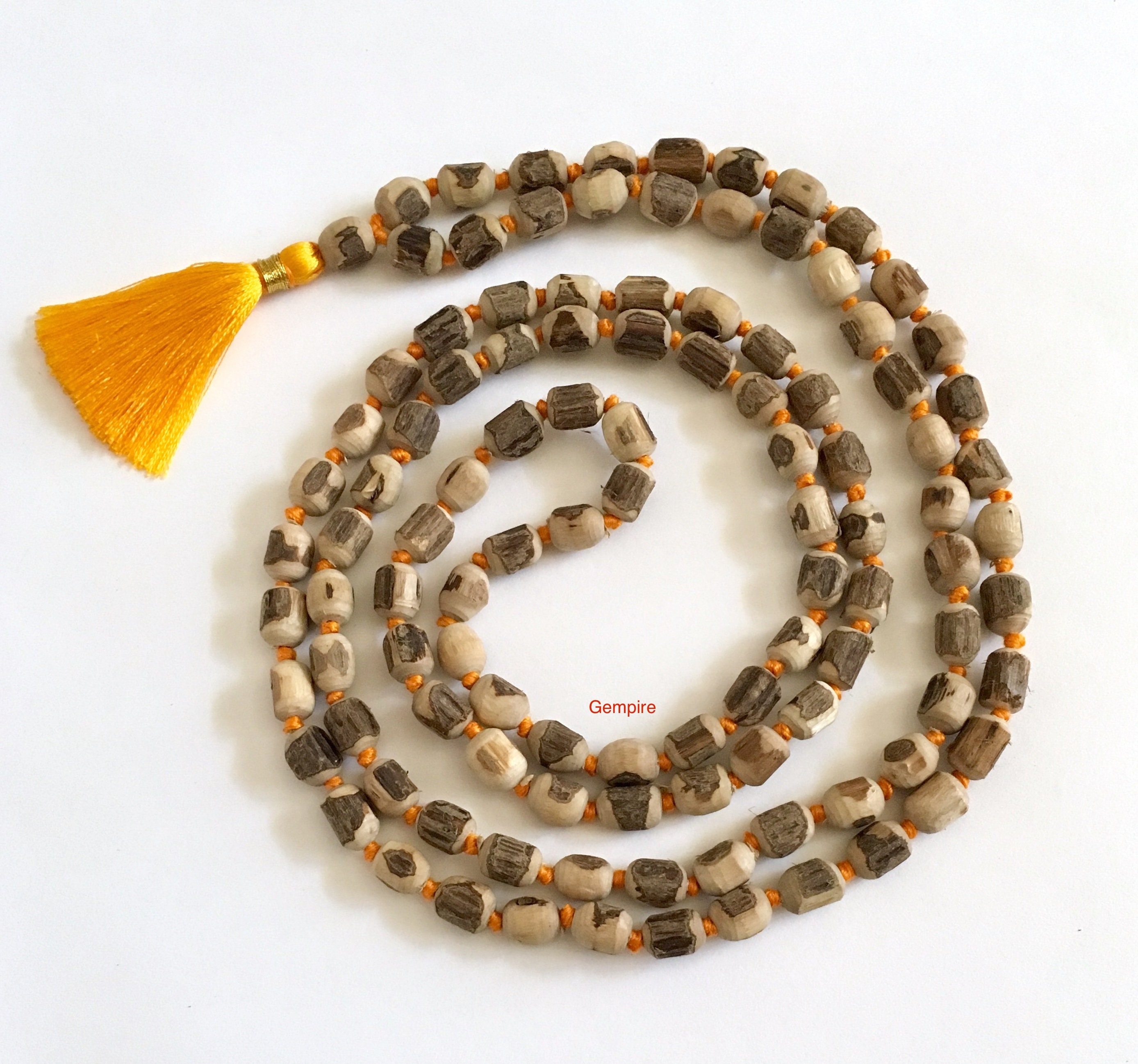 Tulsi Mala 108 Prayer Beads Mala, Knotted Wood Rosary, Tulasi Mala, Rough  Wood Bead Mala Necklace, India Krishna Mala, Hindu Japa Mala Beads 