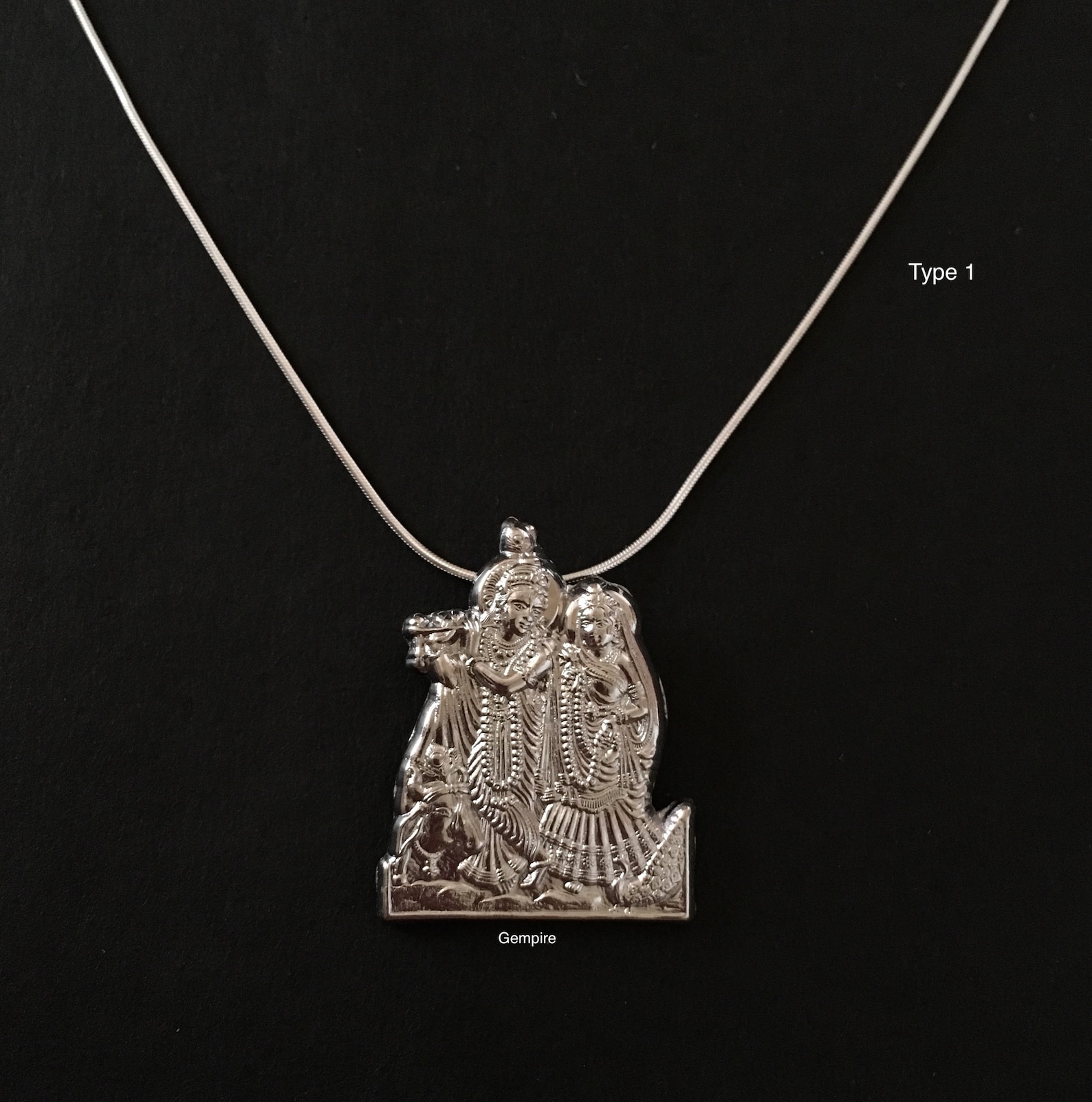 Radha Krishna Pendant Necklace 925 Sterling Silver Krishna Etsy