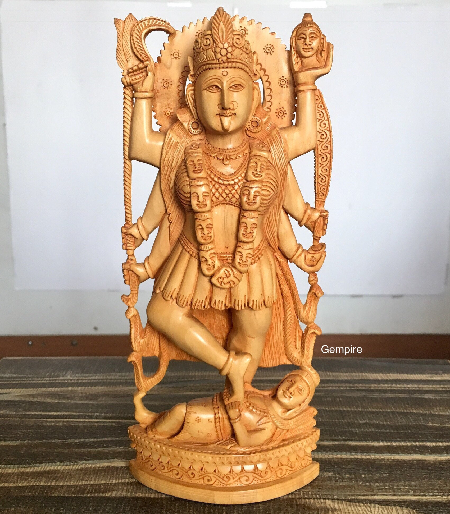 木製手彫り神像 インドのヒンズー教神 木製手彫り神像 インドのヒンズー教神