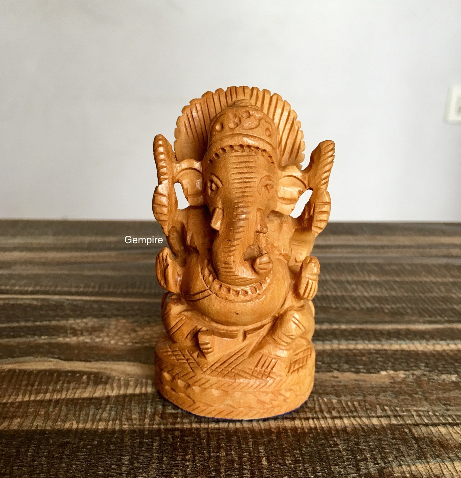 Ganesha Statue 3 Wooden Ganesh idol Hindu God Figures Etsy