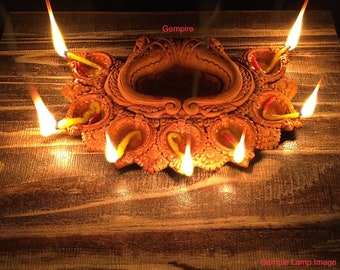 Oil Lamps 10 Diwali Mitti Diya Indian Handmade Terracotta Clay wesak pahan pooja 