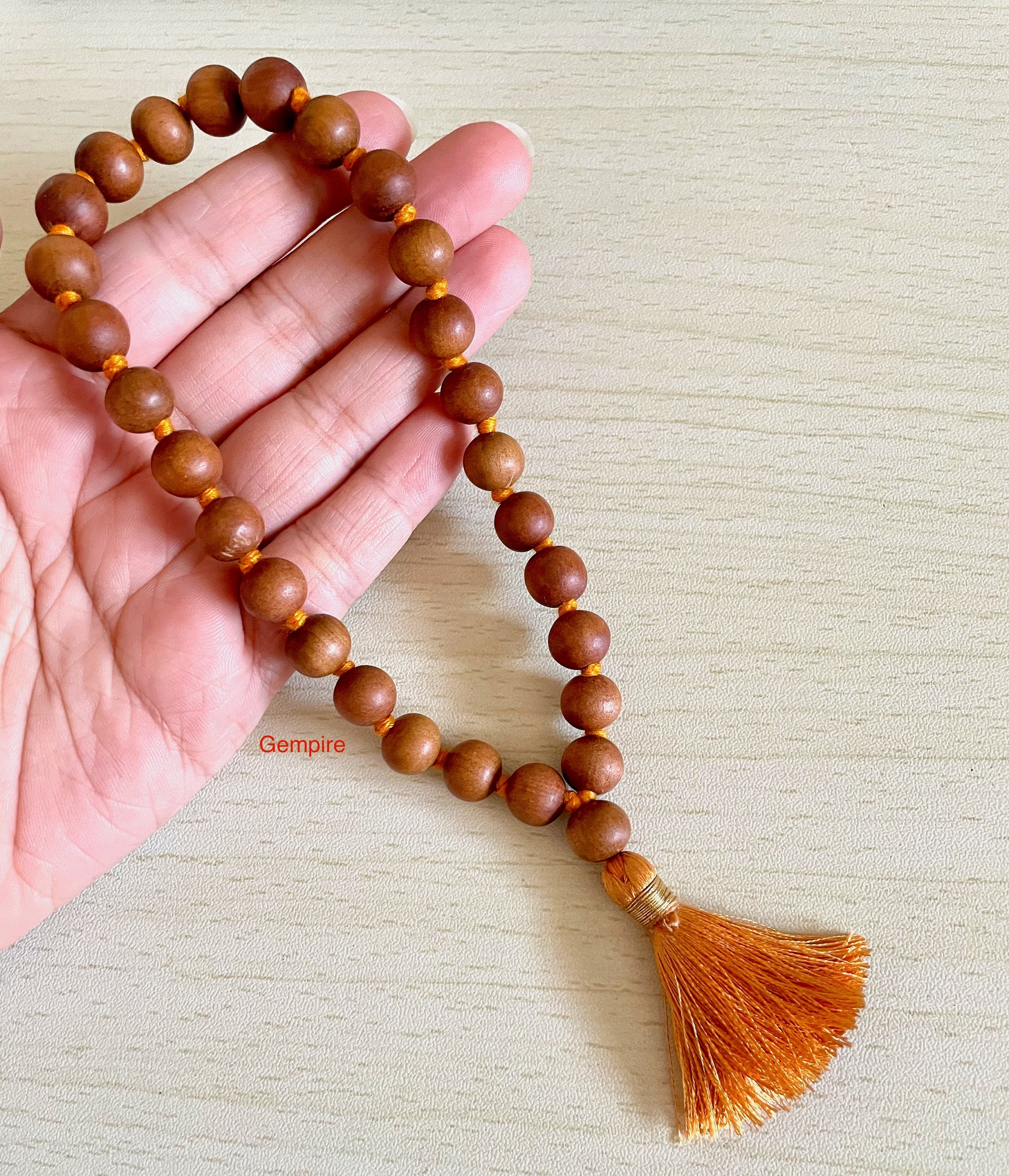 Sandalwood Quarter Mala 10 Mm Knotted 27 1 Prayer Beads, Sandalwood Mala  Bracelet Pocket Mala, Sandalwood Bracelet, Meditation Mala Yoga 