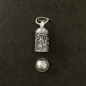 Sterling Silver Prayer Locket Pendant 925 Silver Locket Charm necklace, India Antique Taweez Kavach Silver Prayer box Pendant Amulet gift image 4