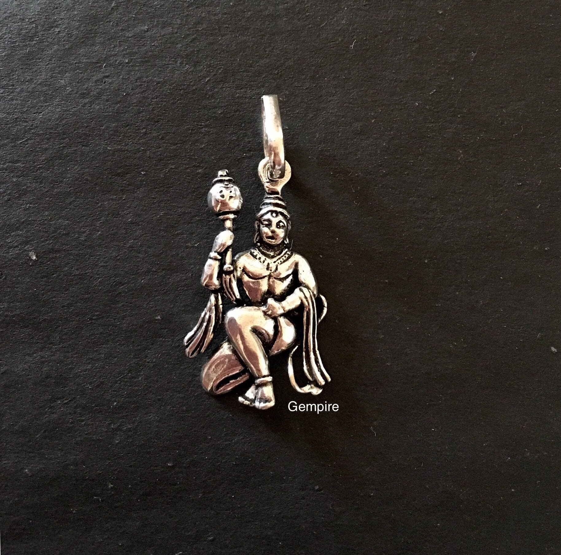 Silver chain with hanuman pendant Clearance