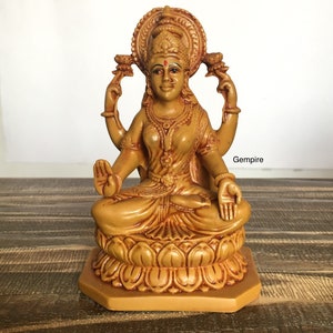 Lakshmi Statue 5.5&quot; Wealth Goddess Laxmi Sculpture, Hindu Goddess Lakshmi Figurine, India Female God Figure, Altar Idol Worship Home Decor