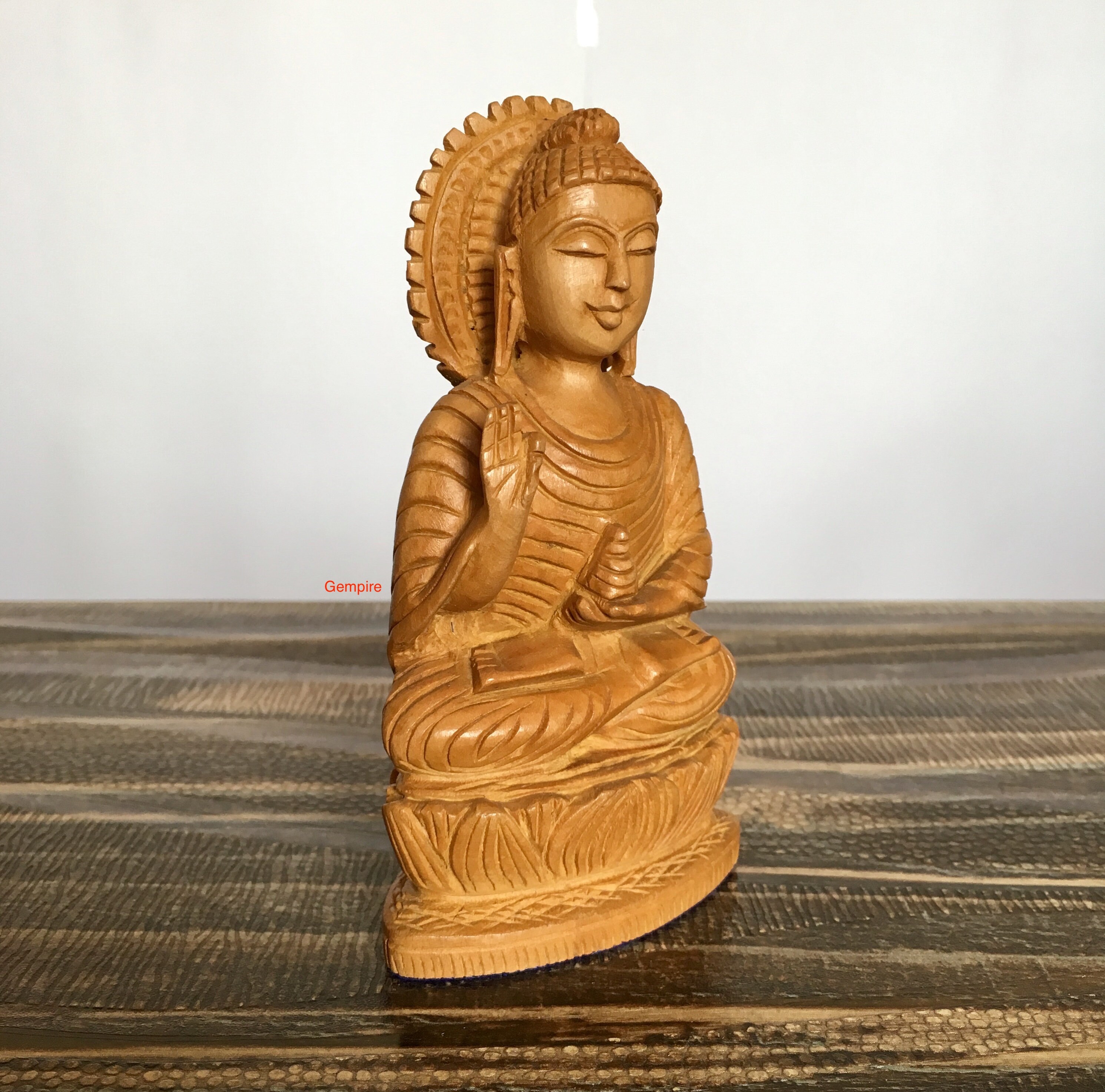 Wooden Buddha Statue 3”, Meditating Buddah Shelf Display, Feng