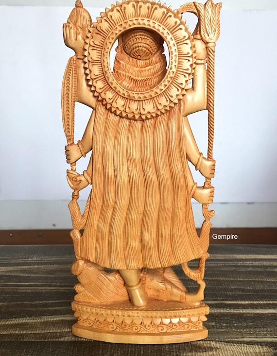 カーリー像 10インチ 木製ヒンズー教の神像 インドの女神カーリー