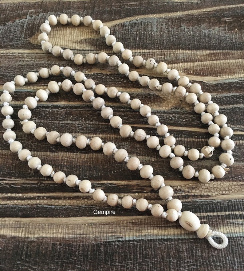 Tulsi Mala necklace in decreasing bead size with 108+1 beads