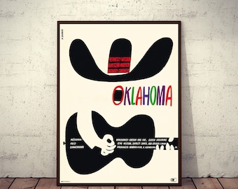 Polish Movie Poster OKLAHOMA! Limited Edition Janowski art 1964/2022 NEW!