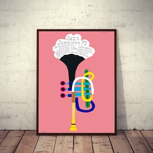 Poolse muziekfestivalposter 14e JAZZ JAMBOREE Tomaszewski-trompetkunst. 1971/2021 NIEUW!