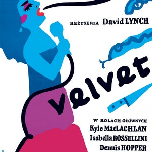 Polish Movie Poster BLUE VELVET Polish 26.7x38.5 '87 directed by David Lynch, Isabella Rossellini, different Mlodozeniec art image 2