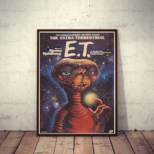 Locandina del film polacco E.T. l'extraterrestre Steven Spielberg Edizione limitata Opera d'arte di Jakub Erol 1984/2017!