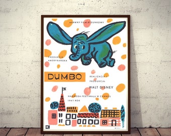 Polish Movie Poster Dumbo Walt Disney Productions great Huskowska artwork! Limited edition 1961/2017