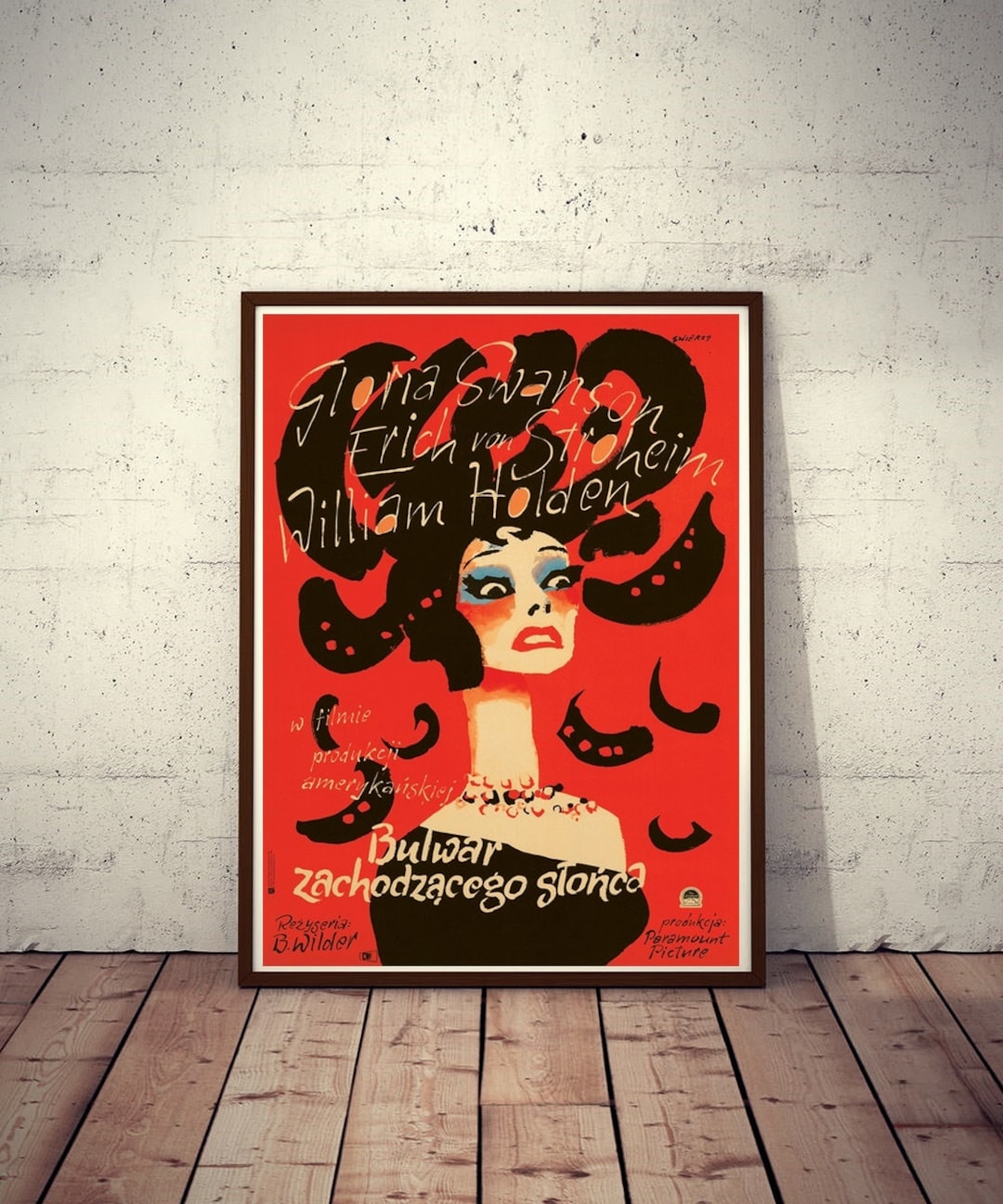 Polish Movie Poster Sunset Boulevard Wilder Swanson Holden Limited