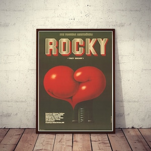 ポーランド映画ポスター ROCKY 26x37 エドワード・ルッチンによるクールな一味違うボクシング グローブのアートワーク!