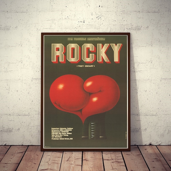 Polish Movie Poster ROCKY 26x37 cool different boxing glove artwork by Edward Lutczyn!