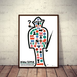 Póster de la película polaca Playtime Jacques Tati Monsieur Hulot Edición limitada 1971/2016