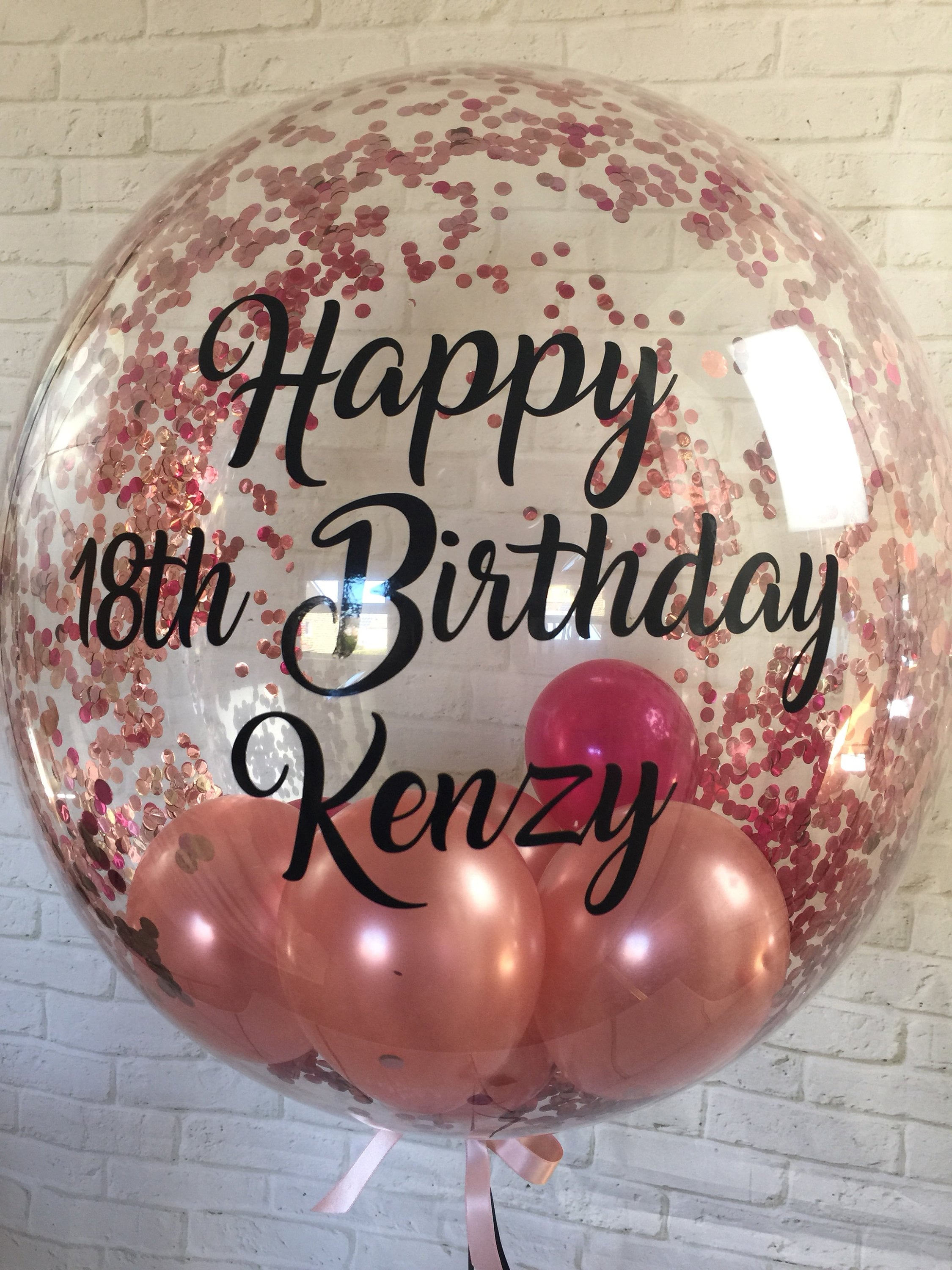 Rose Gold Star Confetti Filled Balloon Helium Birthday Party Wedding Decoration