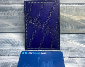 Vegetable-Tanned Leather ID Card Holder, Slim Vertical Badge Holder