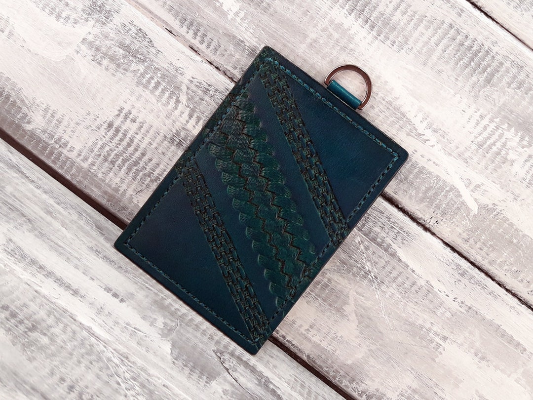 Badge Holder/id Holder Metro Card/leather Card Holder/leather Etsy