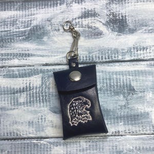 Leren sleutelhanger| miniportemonnee| plectrumhouder| leren sleutel| sleutelhanger minitasje| SD-kaartsleutelhanger| Houder voor SD-kaarthouder| sleutelhanger adelaar