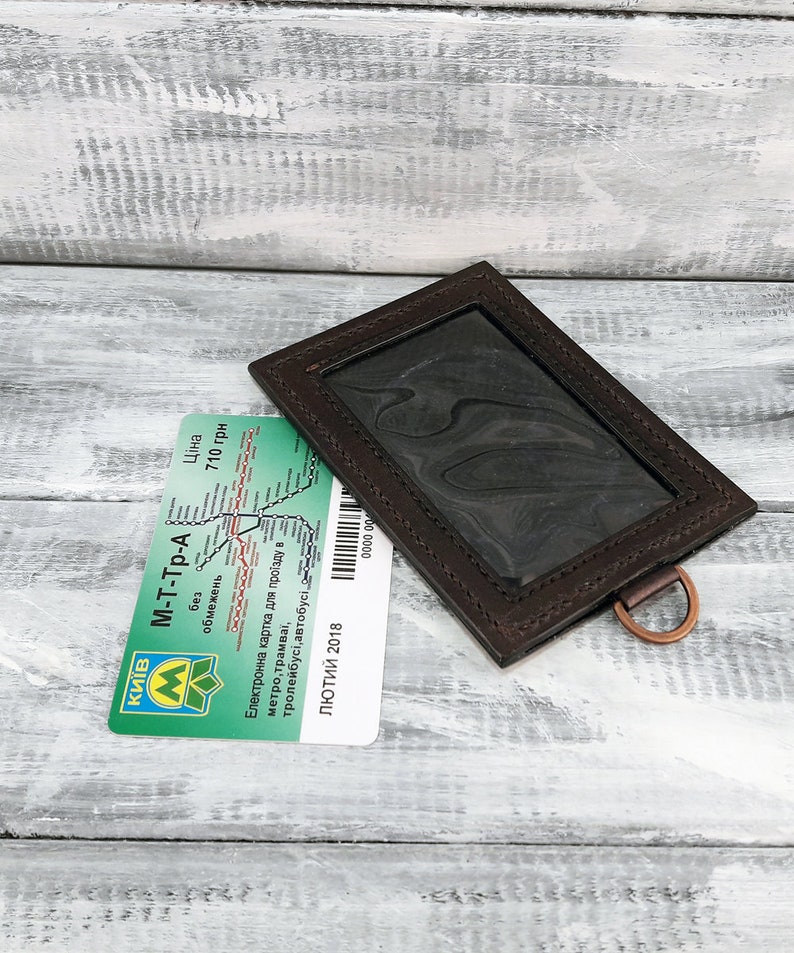 Leather card holder /'Bitcoin/' leather card case credit card holder ID Badge Holder ID card holder id wallet travel pass holder Blu Scuro