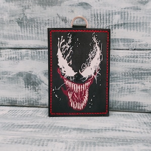 Venom Vertical Leather ID Badge Holder /Leather cardholder/Leather ID Holder/ Badge holder/Slim Card Case/Leather Card Holder/Gift idea