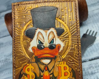 Tarjetero de cuero de Scrooge McDuck: Insignia vertical de cuero