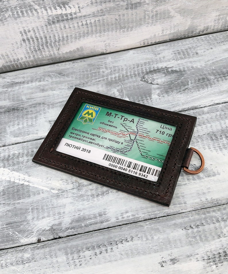 Leather card holder /'Bitcoin/' leather card case credit card holder ID Badge Holder ID card holder id wallet travel pass holder Blu Scuro