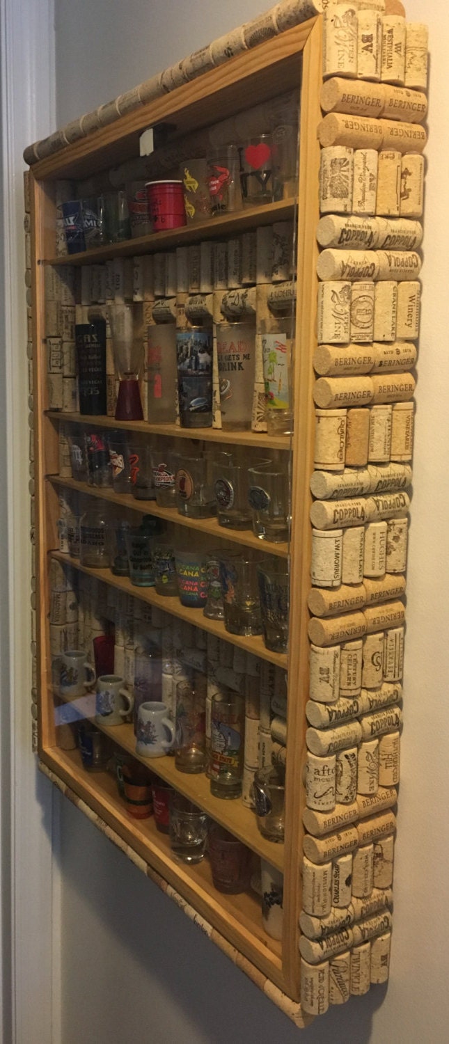 Cork Shot Glass Case Handmade Cork All Pine Wood Shot Glass Etsy