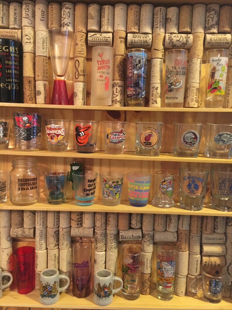 Cork Shot Glass Case Handmade Cork All Pine Wood Shot Glass Etsy
