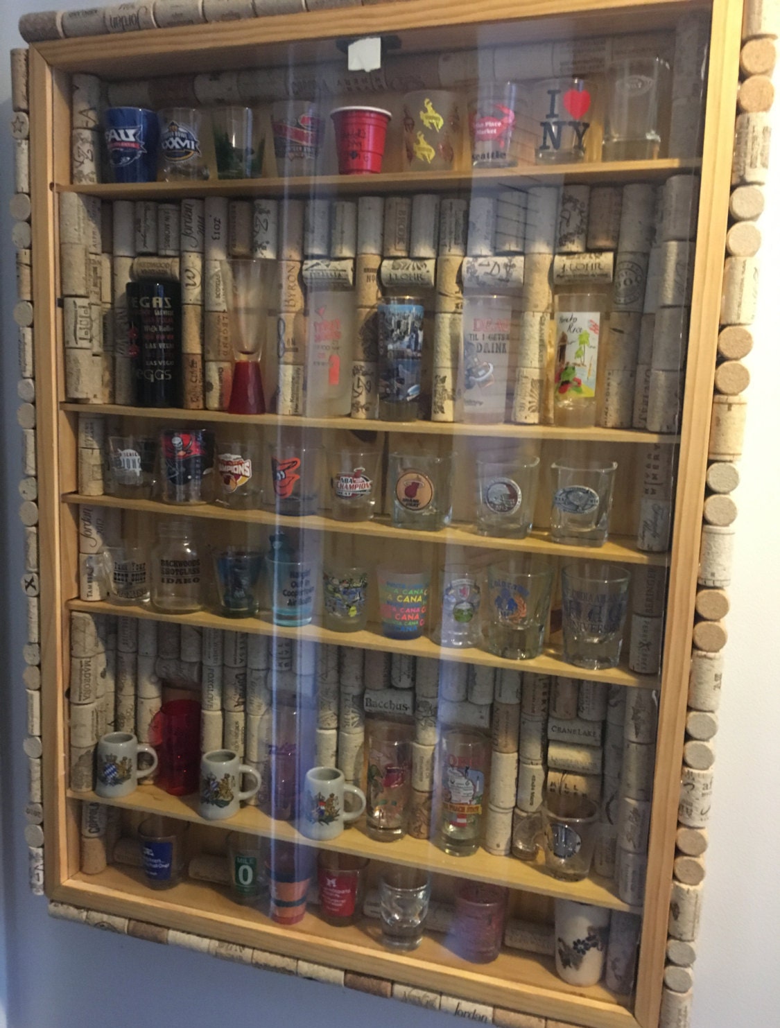 Cork Shot Glass Case Handmade Cork All Pine Wood Shot Glass Etsy