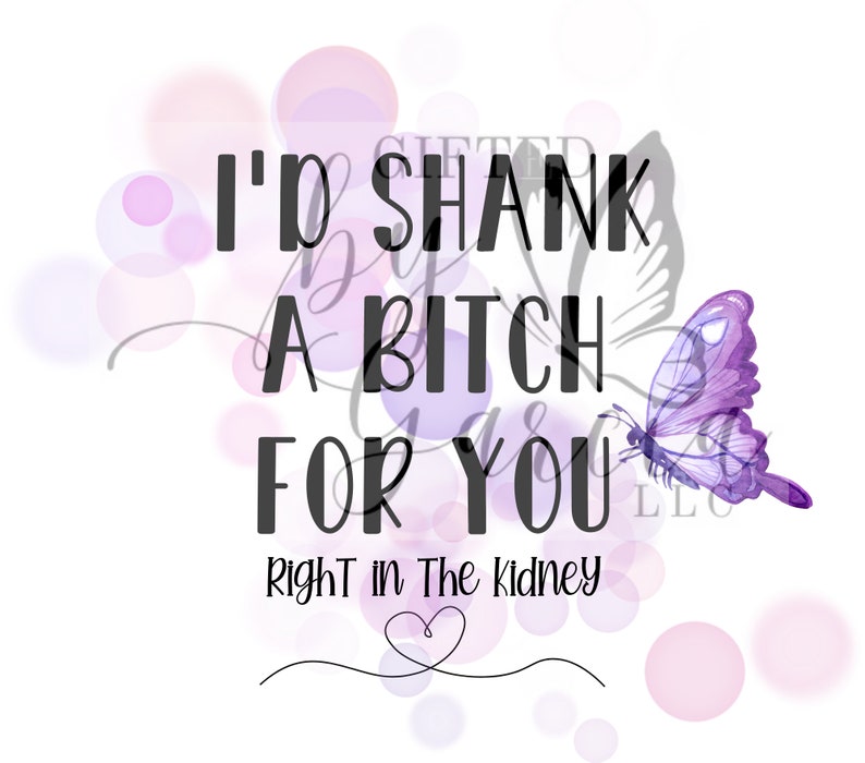 I’d Shank A Bitch for You, Right in the Kidney, Best Friend Gift, 20 Oz ...