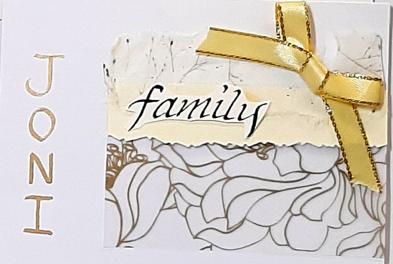 Birthday or Graduation Personalized Mother/'s Day Collage Calligraphy Card Set of 4 Handcrafted